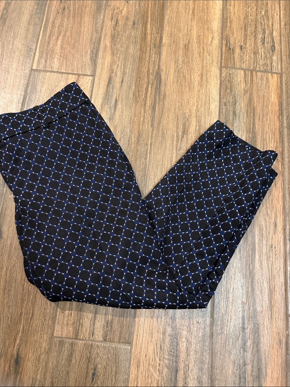 Ann Taylor Black and Navy Devin Fit Trousers